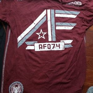 Maroon American Fighter tshirt